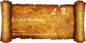 Lojka Norman névjegykártya
